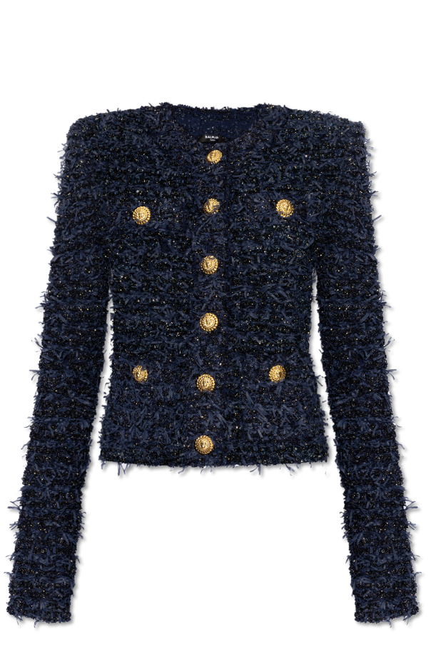 Balmain Tweed jacket with lurex thread Women s Clothing Vitkac